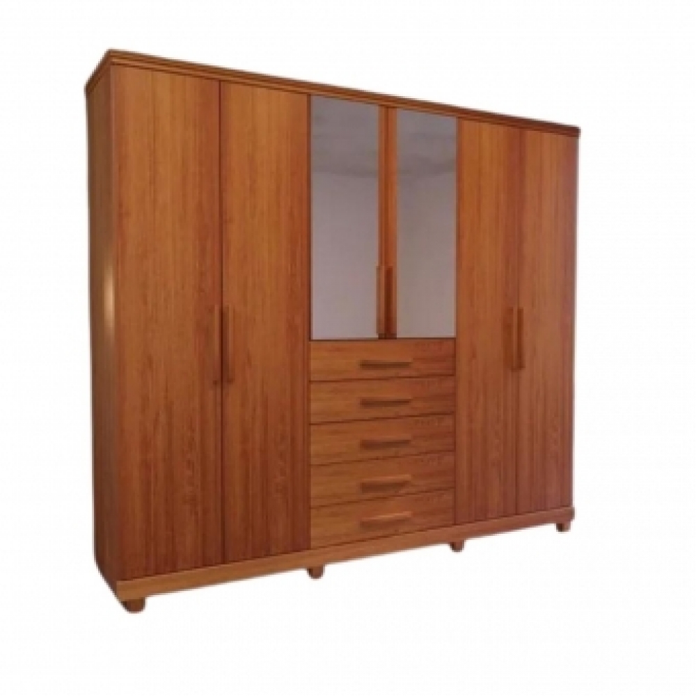 guarda roupa 6 portas com espelho mdf